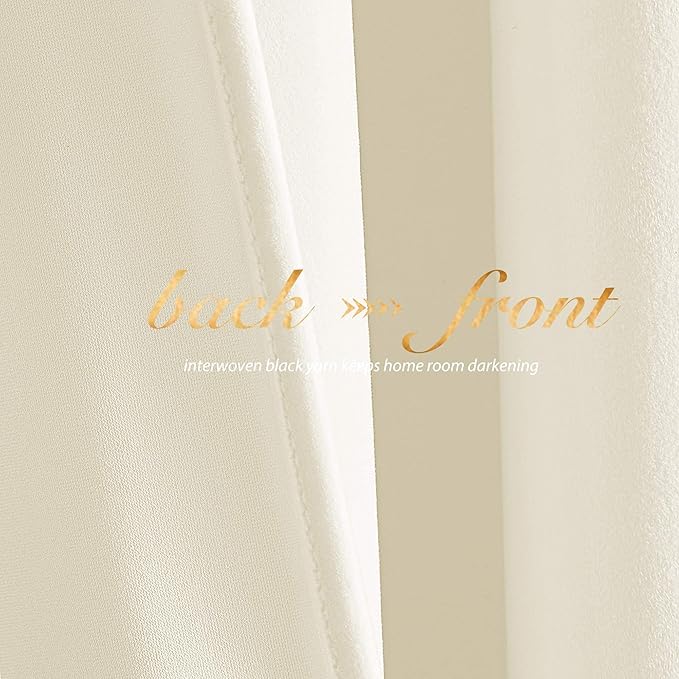 NICETOWN Ivory White Velvet Curtains Panel 72 inch Long 42 inch Wide, Luxury