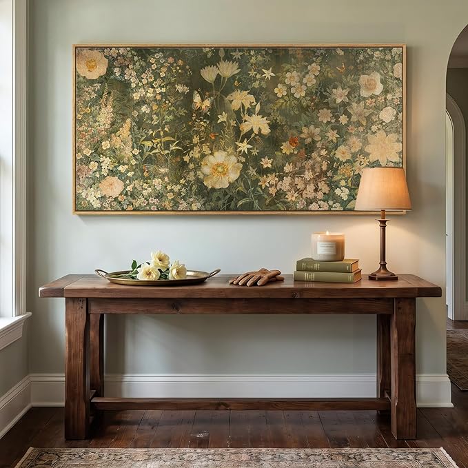 Large Framed Vintage Botanical Wall Art