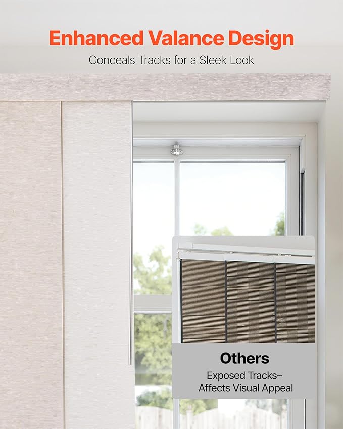 VEVOR Panel Track Blinds, Extendable Track from 45.8 in to 86 in W, Trimmable