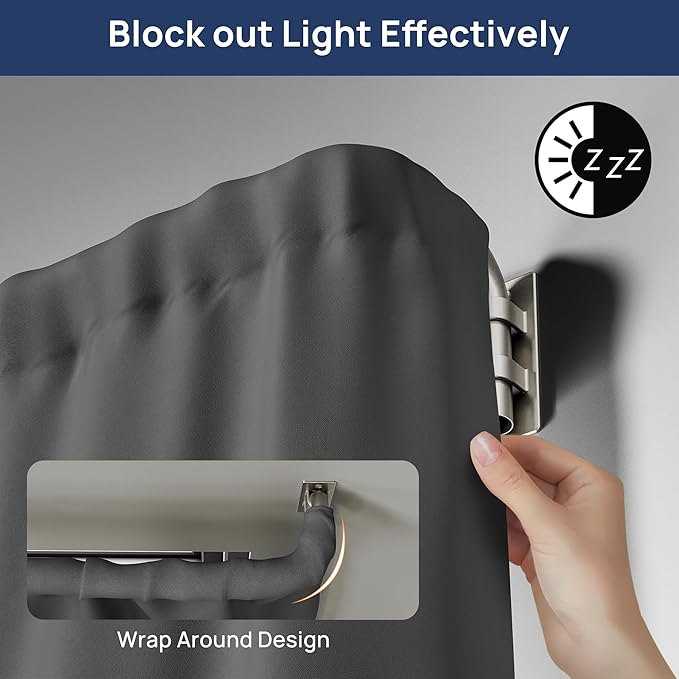 ENJOYBASICS Blackout Curtain rod