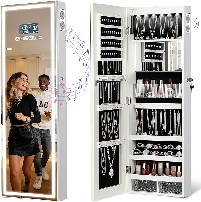LED Mirror Jewelry Cabinet