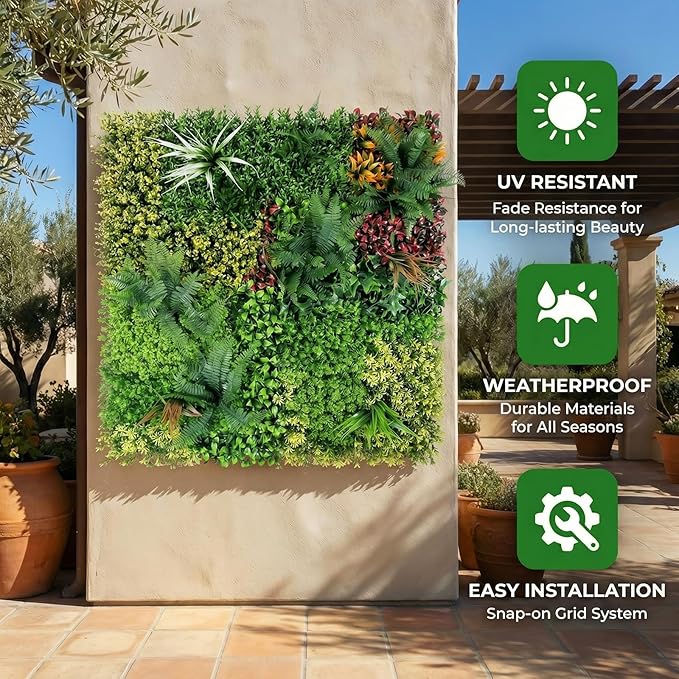 Artificial Grass Wall Backdrop Panels, Faux Boxwood Panels