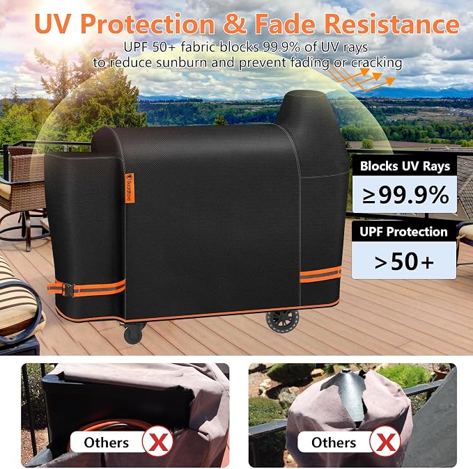 [Upgraded 1000D Heavy Duty Fabric] Grill Cover for Pit Boss Austin XL, Waterproof,Tear & Fade Resistant Pellet Smoker Cover for Pit Boss Rancher XL 1000, 1100 Pro, 1150, and Z Grill 1000 Series Grills