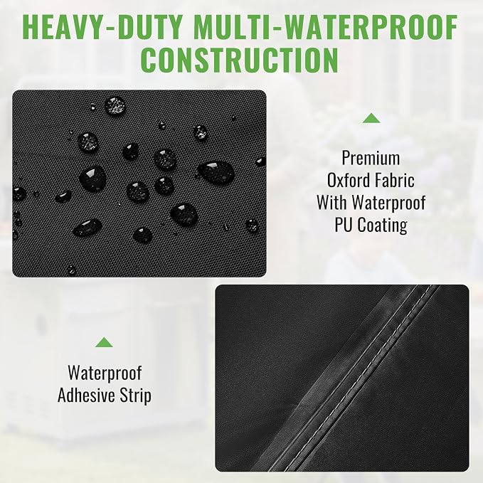 Heavy Duty Waterproof Grill Cover 420D Oxford - Fits 60×24.5×44 Inch Large Grills, Windproof Buckles & Night Vision Handles