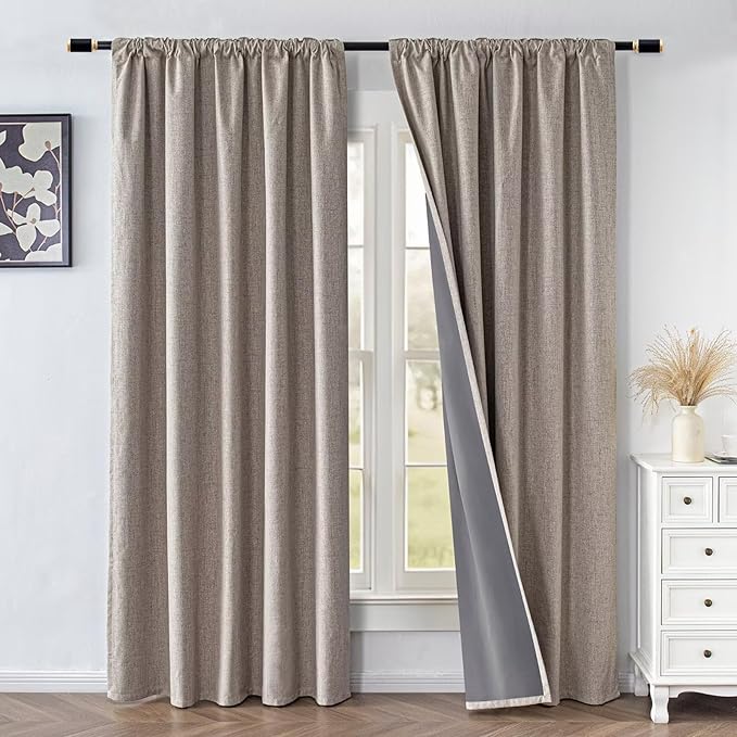 IGEMAEVE 100% Blackout Curtains 108 Inches Long