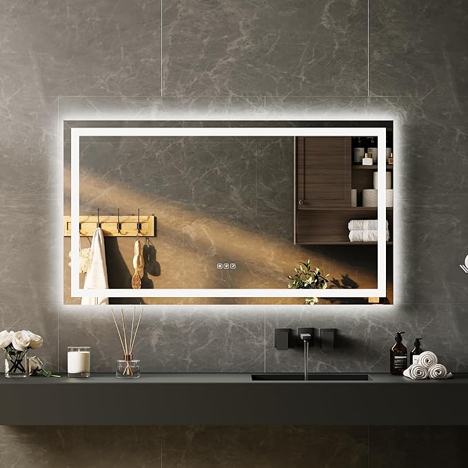 LED Bathroom Mirror 50 x 28 inch, Lighted Bathroom Vanity Mirror