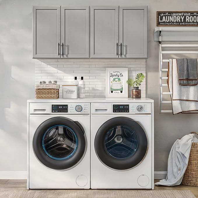 FIMELLO 47.2" W Wall Cabinets for Laundry Room, Kitchen Wall Cabinets, Hanging