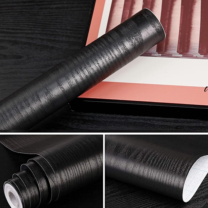 practicalWs Black Wood Contact Paper