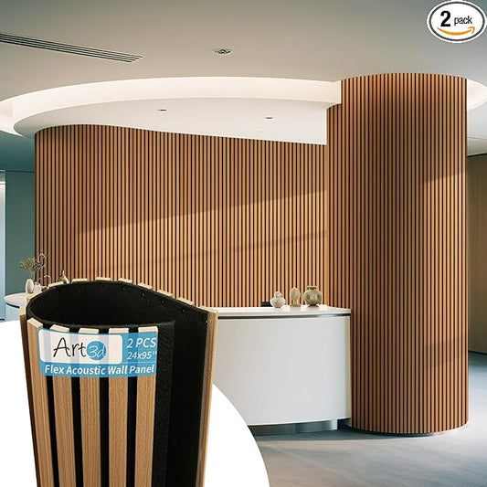 Art3d 2-Pack Acoustic Wood Slat Wall Panel