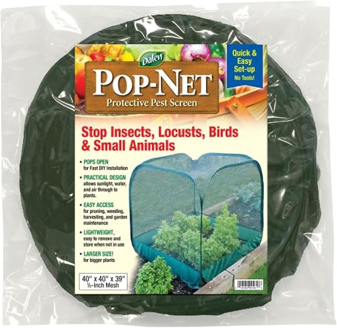 Gardeneer by Dalen Pop-Net Portable Protective Enclosure â Lightweight and Weatherproof â Easy DIY Installation â Safeguard Your Plants Against Garden Pests - 40" x 40" x 39"