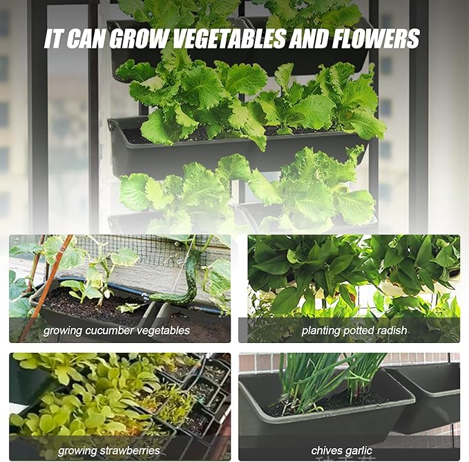 8 Pockets Vertical Garden Wall Planter Raised Beds Hanging Planter Wall Mounted