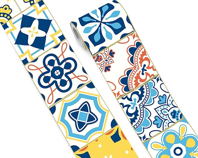 FLFK Wallpaper Border Tile Stickers Peel and Stick Wall Border