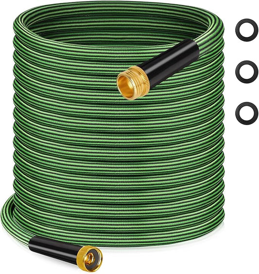 Garden Hose 50FT Non-Expandable Water Hose Flexible Kink-Free Lightweight Leak-Proof Sturdy Outdoor Hose Water Pipe for Garden Yard Lawn Camper 3/4 Inch Fittings