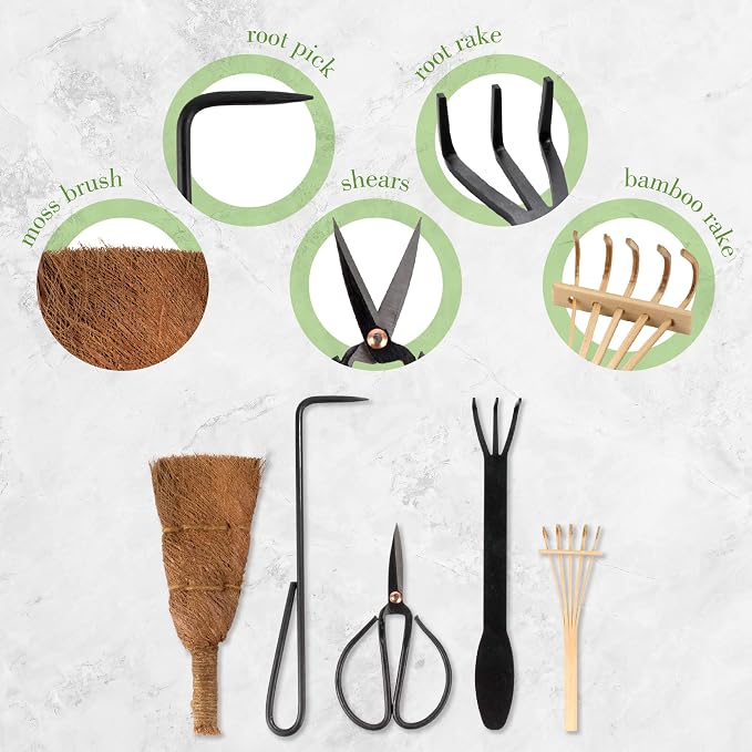 BambooMN Bonsai Tool Kit 5pc Basic Care Set - 3 Sets