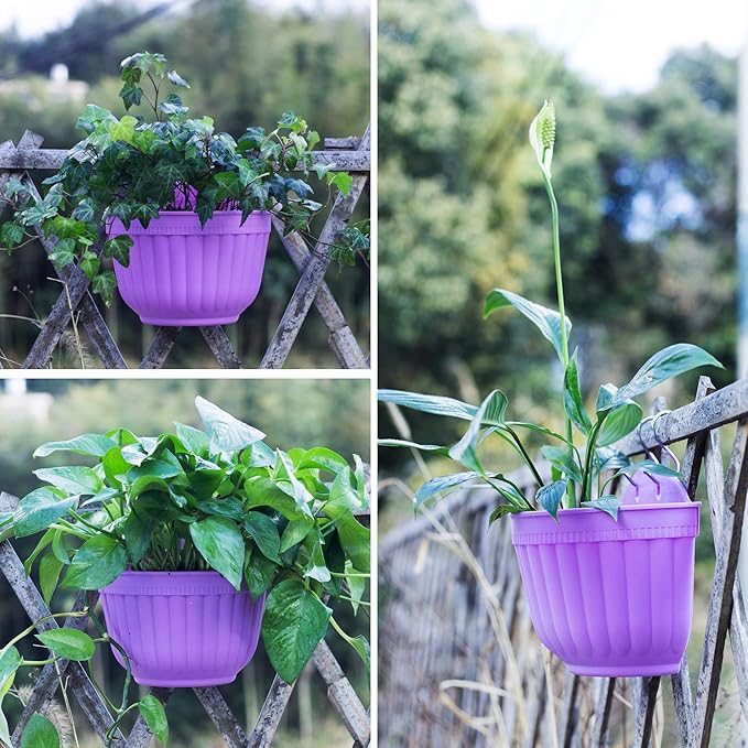6 Pcs Colorful Resin Wall Hanging Planter Pot Vertical Garden Living Wall Mount