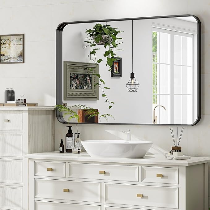 Easly 30"x40" Black Bathroom Mirror
