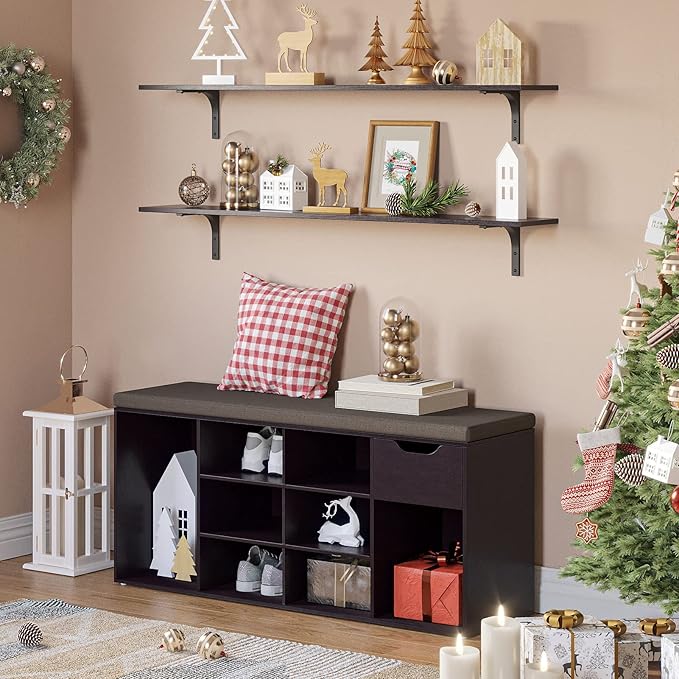 DINZI LVJ Long Wall Shelves, 47.3Inch Wall Mounted Shelves Set of 2, Extra