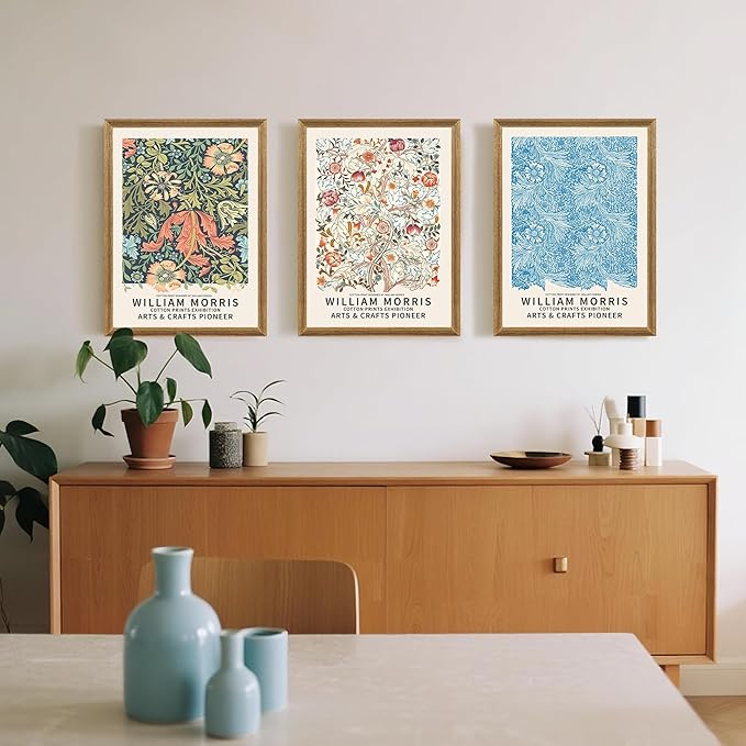 SYWENNOI William Morris Floral Prints Framed Wall Art, Sweet Briar, Bedroom