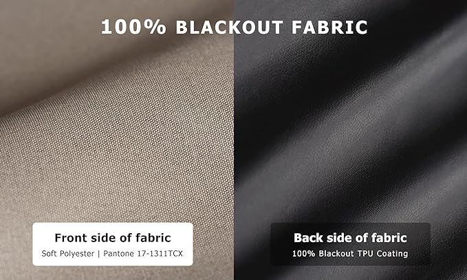 LazBlinds 100% Blackout Roller Shades, No Tools No Drill Cordless Blinds