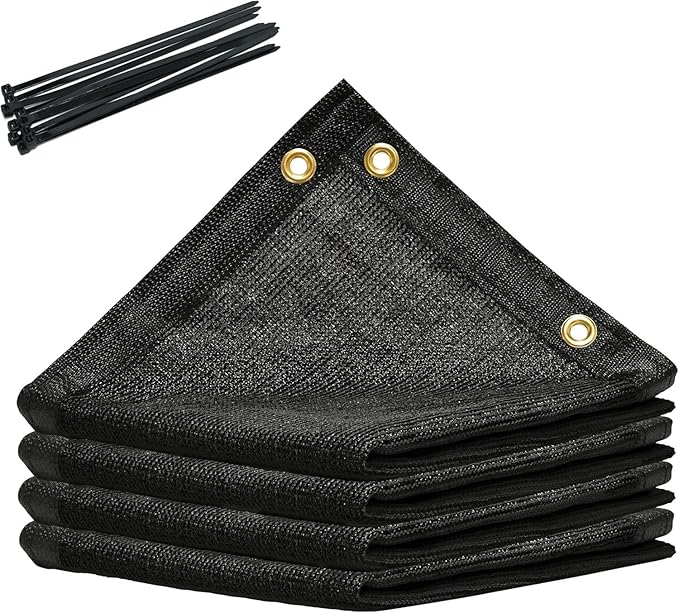 Royal Shade 6' x 4' Black 90% Shade Cloth Dog Kennel Shade Mesh Tarp Sunblock with Grommets for Dog Kennel Cover, Fence Privacy Screen, Greenhouse, Chicken Coop & Pet Playpen (We Make Custom Size)