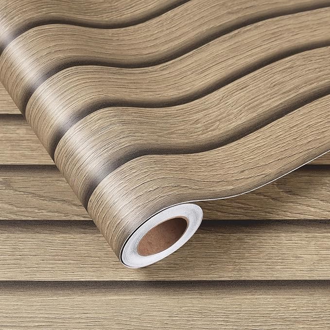 30"x160" Wood Slats Wallpaper for Bedroom Accent Walls Natural Wood Contact