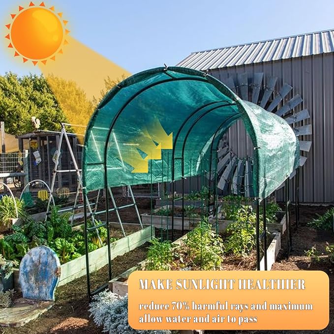 Cool Area 70% 6x8ft Sunblock Shade Cloth Cover Mesh UV Resistant Net for Garden Flower Plant Greenhouse, Dark Green
