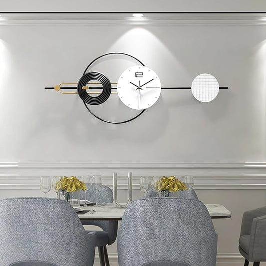 Large Wall Clock for Living Room, Modern Decorative Silent Battery Operated