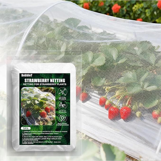 13'x32.8' Garden Netting for Strawberry Plants HDPE Fine Strawberry Bird Netting for Raised Bed Row Cover Screen Mesh Net for Fruit Tree Vegetable Flowers Large Area Garden Protection