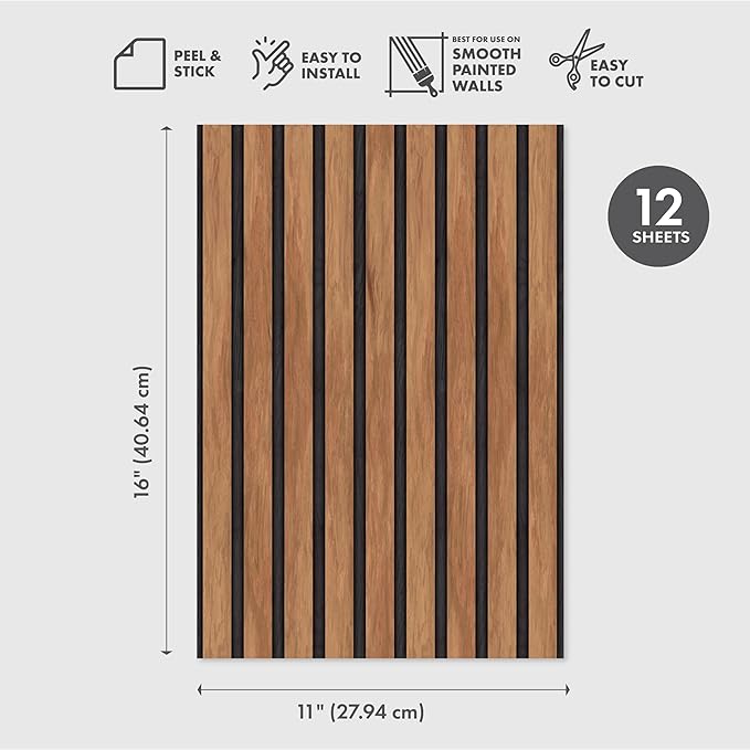 Main Street Peel and Stick Wallpaper Eco-Friendly Sheets 12 Pack, 11 X 16 Inch