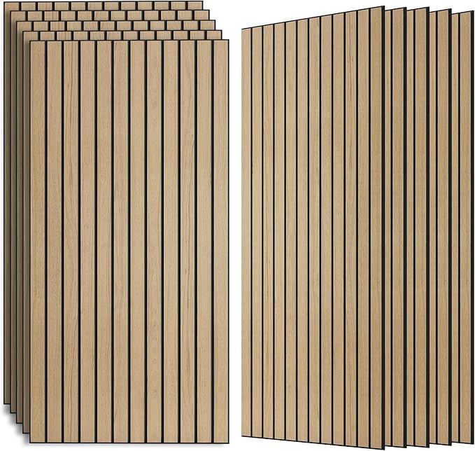 Wood Veneer Sound Panels, 10 Pack 47.2”x23.6” Wall Panels, Decorative Acoustic