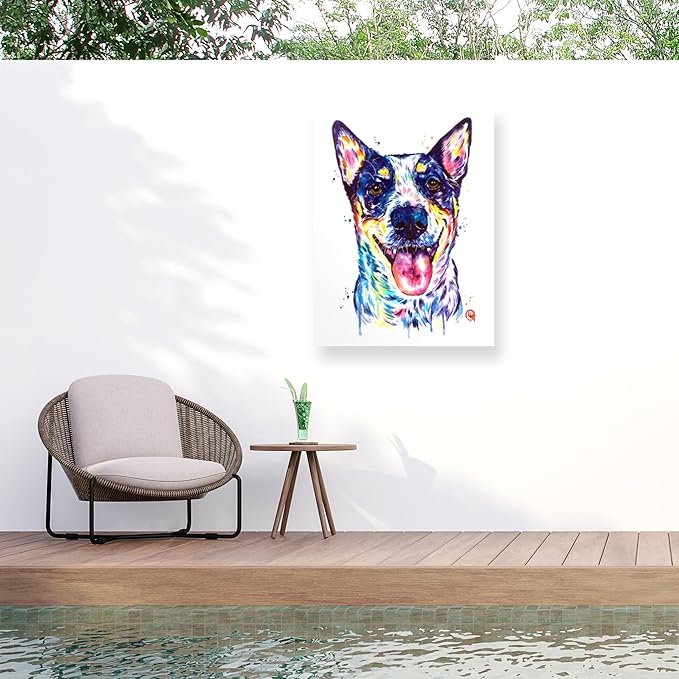 Outdoor Canvas Art - Lisa Whitehouse 'Australian Cattle Dog' Wall Art for Outdoor Spaces, Patios, or Gardens by Trademark Fine Art