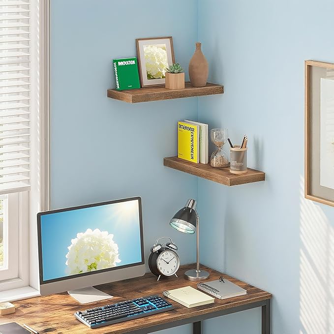 Vervida® Rustic Brown Floating Shelves