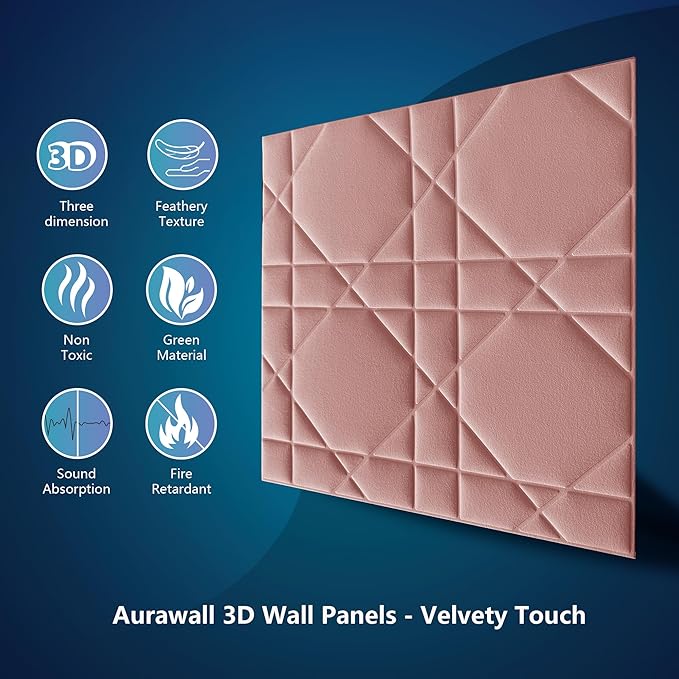 Velvet 3d wall panels for Interior wall Decor peel and stick, Soundproof