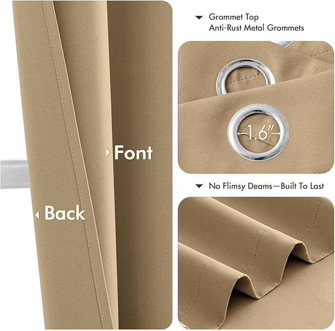 MIULEE Blackout Curtains for Bedroom Living Room 2 Panels, Thermal Insulated