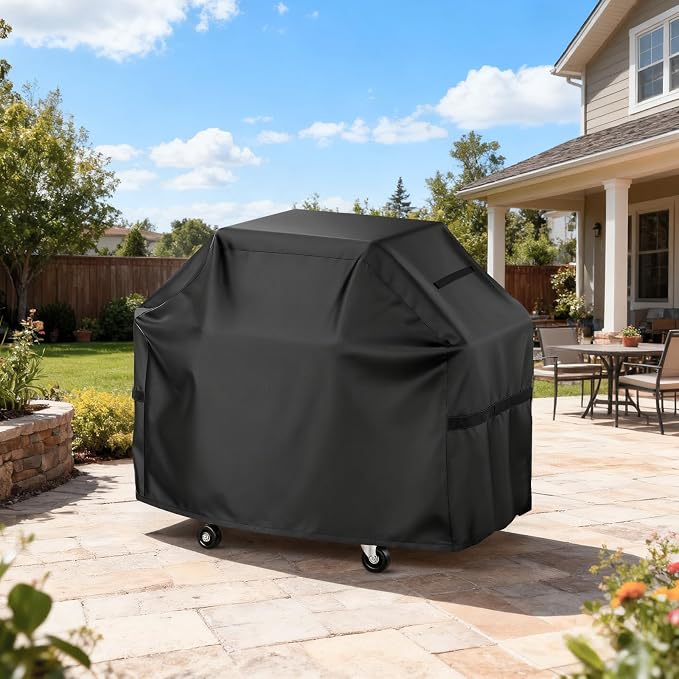 LBTING Grill Cover, 55-inch Heavy Duty 300D Oxford Waterproof Windproof UV Resistant BBQ Gas Grill Cover for Outdoor Barbecue Fit Most Brands Weber, Brinkmann, Char Broil, Holland