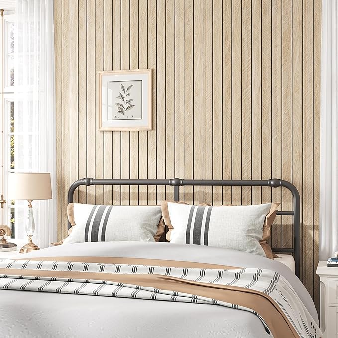 VEELIKE Large Roll Wood Wall Panels 30''x118'' White Oak Wood Slat Peel and