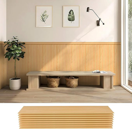 PS Wainscoting Wall Panel Kit, Paintable Waterproof PS Panels