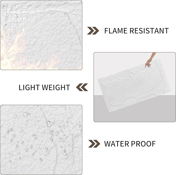 3D Faux Stone Wall Panels, Lightweight & Waterproof Accent Marble Stone Skin