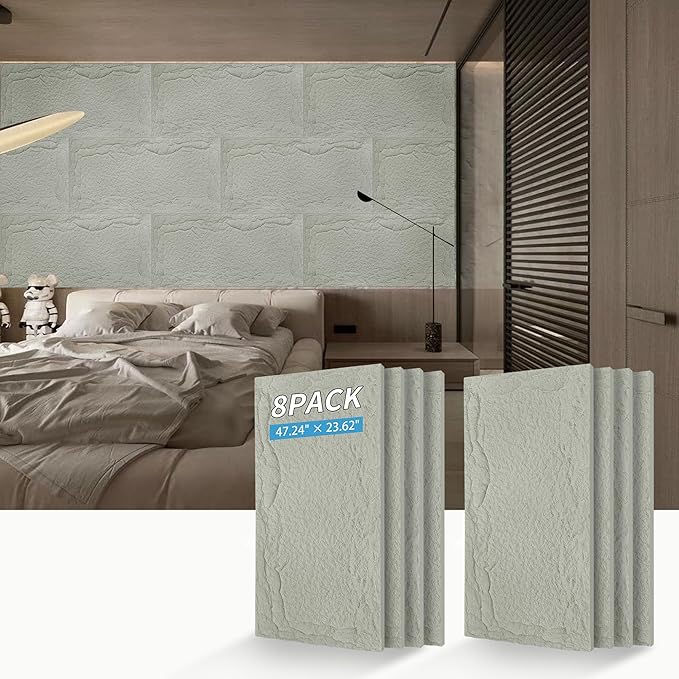 3D Faux Stone Wall Panels, Lightweight & Waterproof Accent Marble Stone Skin