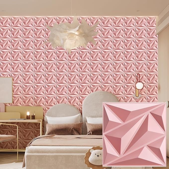 Heikki 30 Pack 3D Wall Panel for Interior Wall Décor, PVC Flower Textured Wall