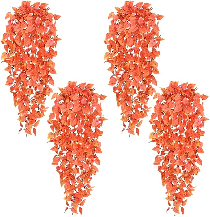 BLEUM CADE Fake Hanging Plants, Faux Orange Vines Hanging Plant
