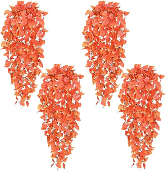 BLEUM CADE Fake Hanging Plants, Faux Orange Vines Hanging Plant