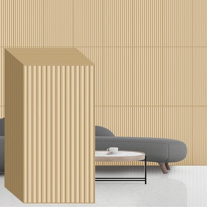 Nuanchu 18 Pack 4x2 FT 3D Slat Wall Panels Large PVC Fluted Panel Decorative
