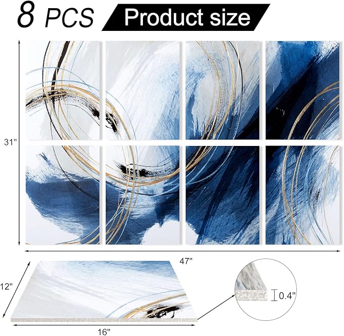 YPY Sound Proof Panels for Walls: Acoustic Panels 8 Pack 48"x32" Decorative