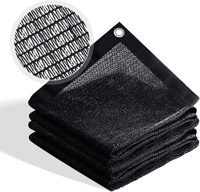 50% Shade Cloth for Garden, Customizing Outdoor Sun Shade Netting with Reinforced Grommets, Pergola Shade Cover Mesh Tarp for Plants Patio Greenhouse Chicken Coop, 16x24 FT, Black