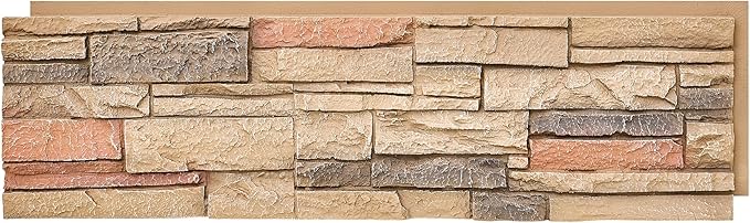 Faux Stone Wall Panels 2-Pack PU Stone Veneer Siding, Mortarless Faux Rock