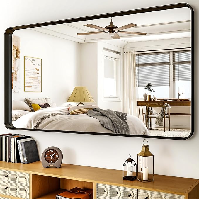 55"x 30" Black Bathroom Mirror