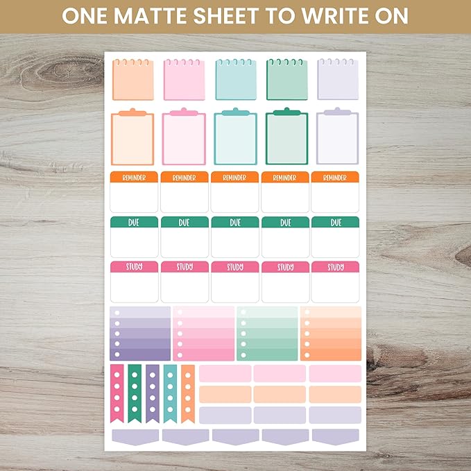 bloom daily planners Student Planner Stickers - 8 Sheets / 672 Stickers - Essential School Themed Variety Pack for Academic Year Planning - Icons & Illustrations to Track Assignments, Exams, & More