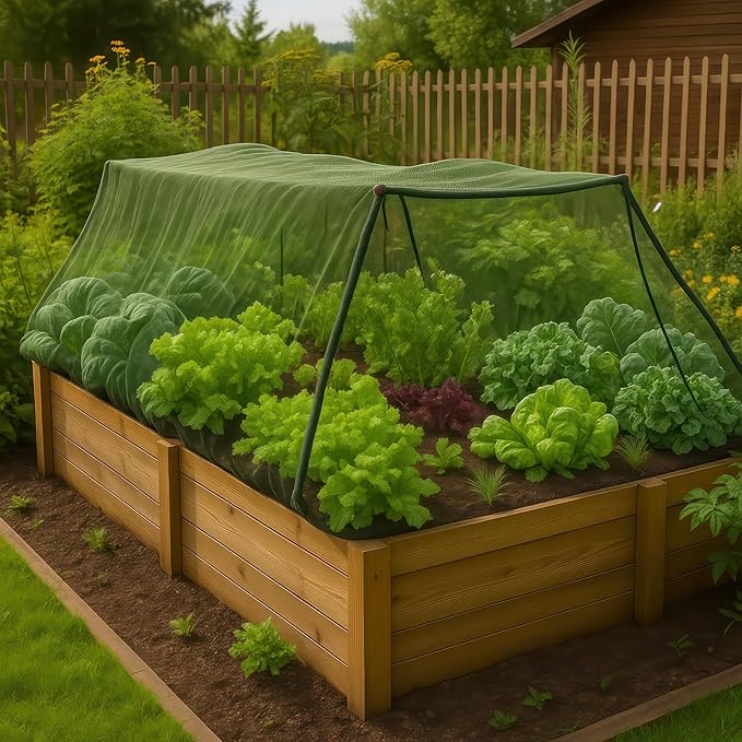 Green DIY Mosquito Net Fabric | 10x10 FT Netting 2 Pack | Insect Cover for Garden, Patio, Outdoor & Windows | Multiple Sizes in Black, White & Green | Raised Bed Screen Mesh Barrier