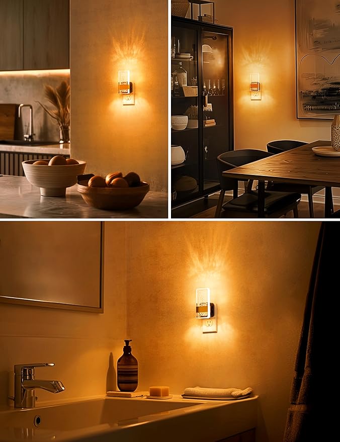 L LOHAS LED Night Light, Amber Night Lights Plug Into Wall, Dusk to Dawn Sensor
